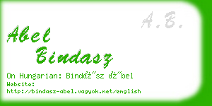 abel bindasz business card